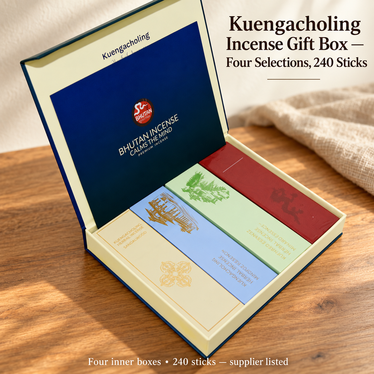 Kuengacholing Incense Gift Box — Four Selections,240 Sticks — variant-01