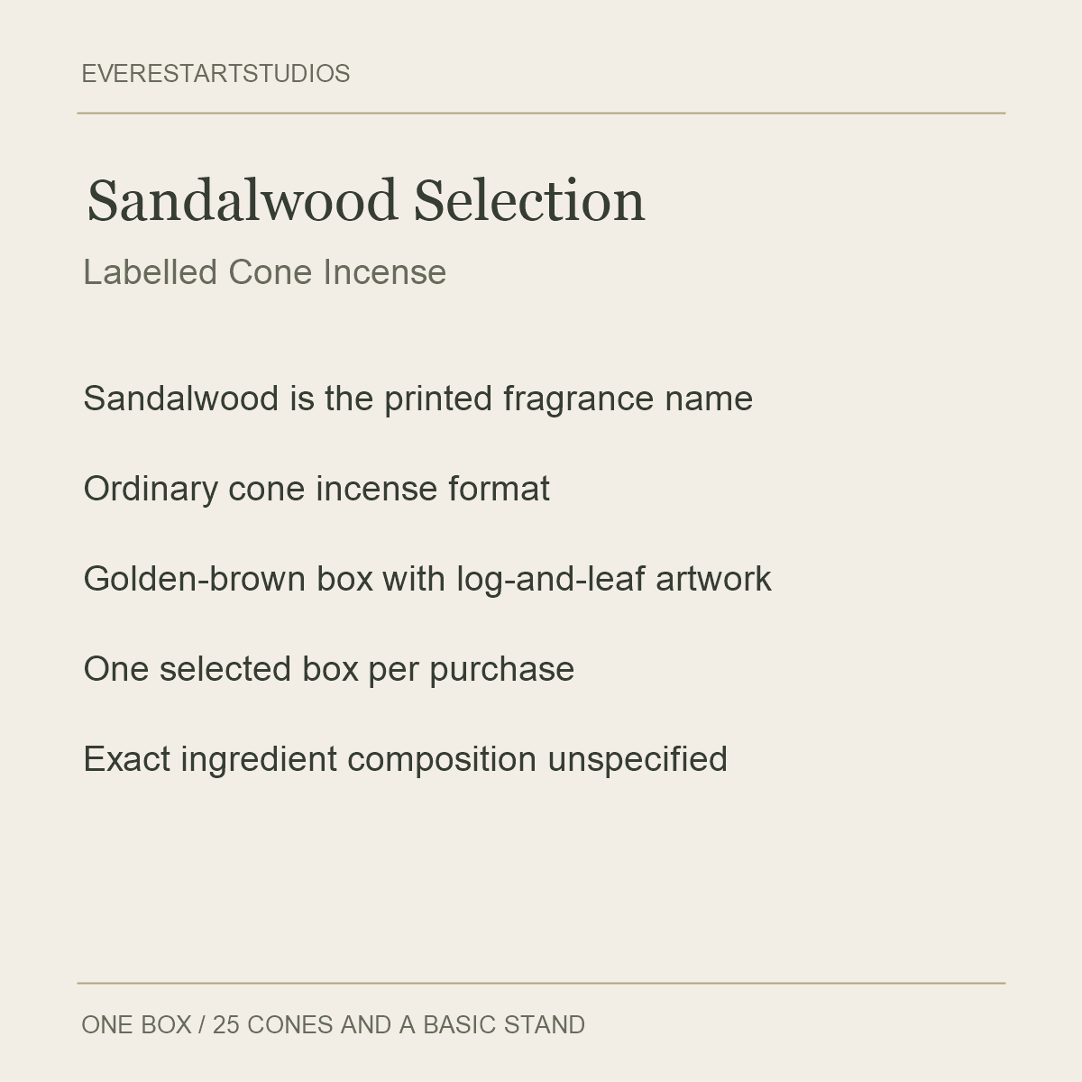 Sandalwood Cone Incense — Sandalwood Selection