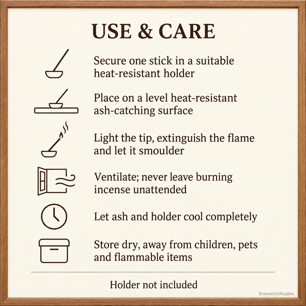 ISHOM Smudge Incense — Four Fragrances, 6-Stick Small Box | care