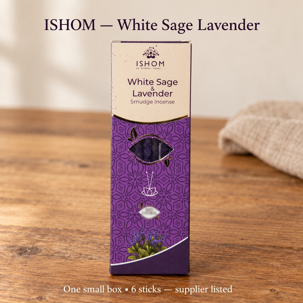 ISHOM White Sage Lavender six-stick original small box
