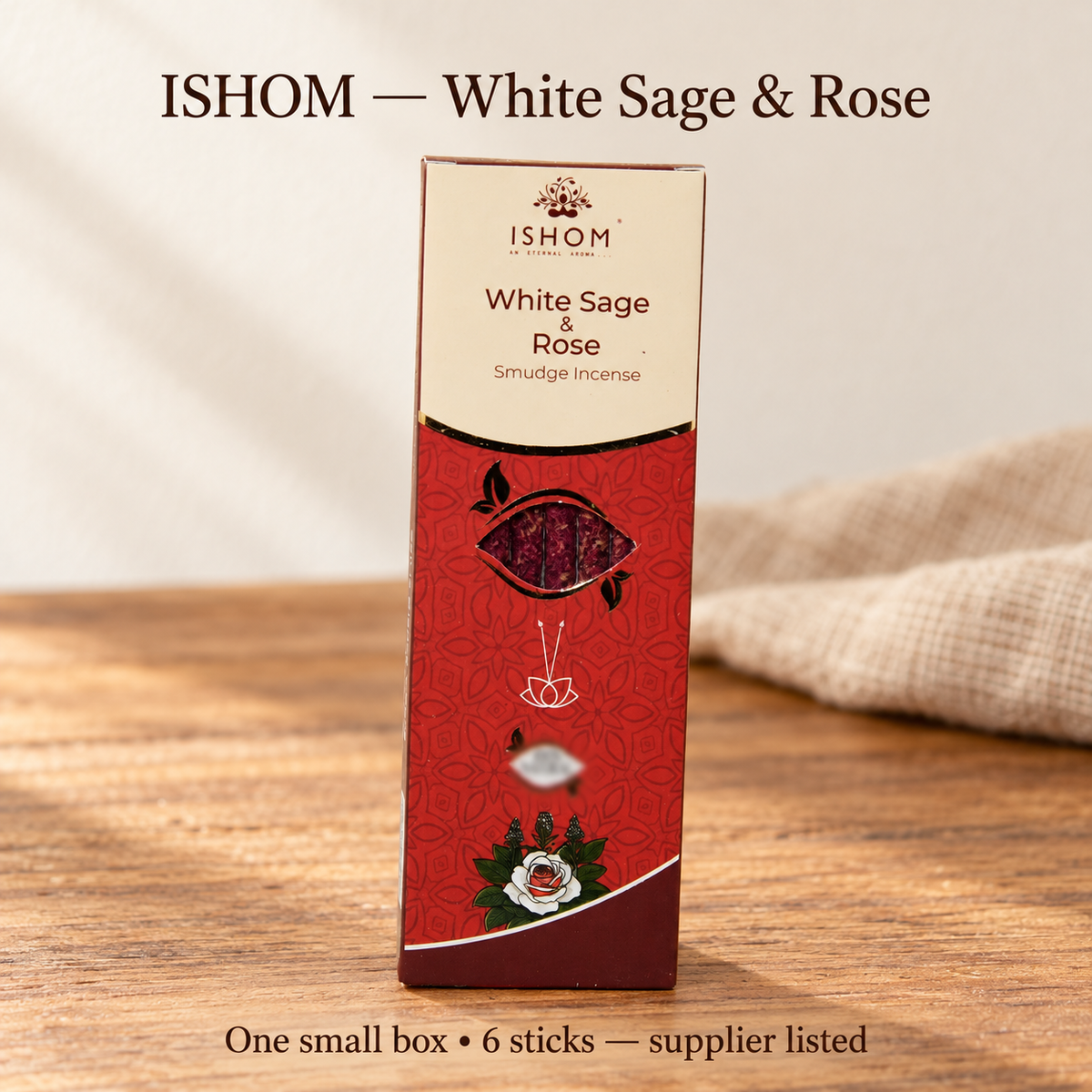 ISHOM White Sage & Rose six-stick original small box