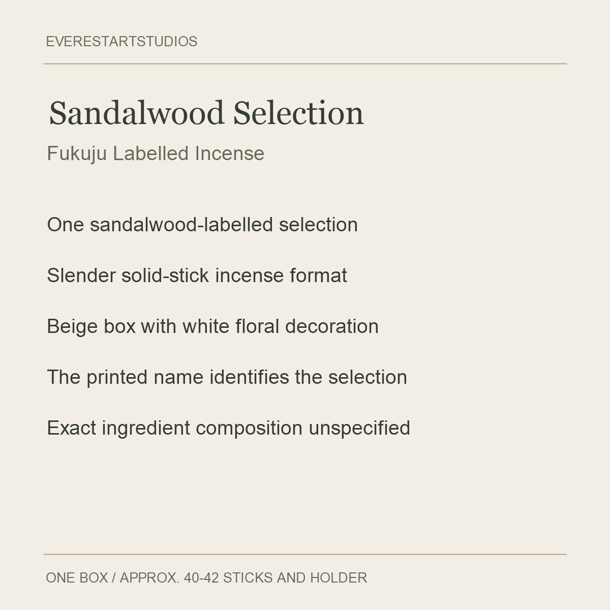 Fukuju Sandalwood Incense — Sandalwood Selection