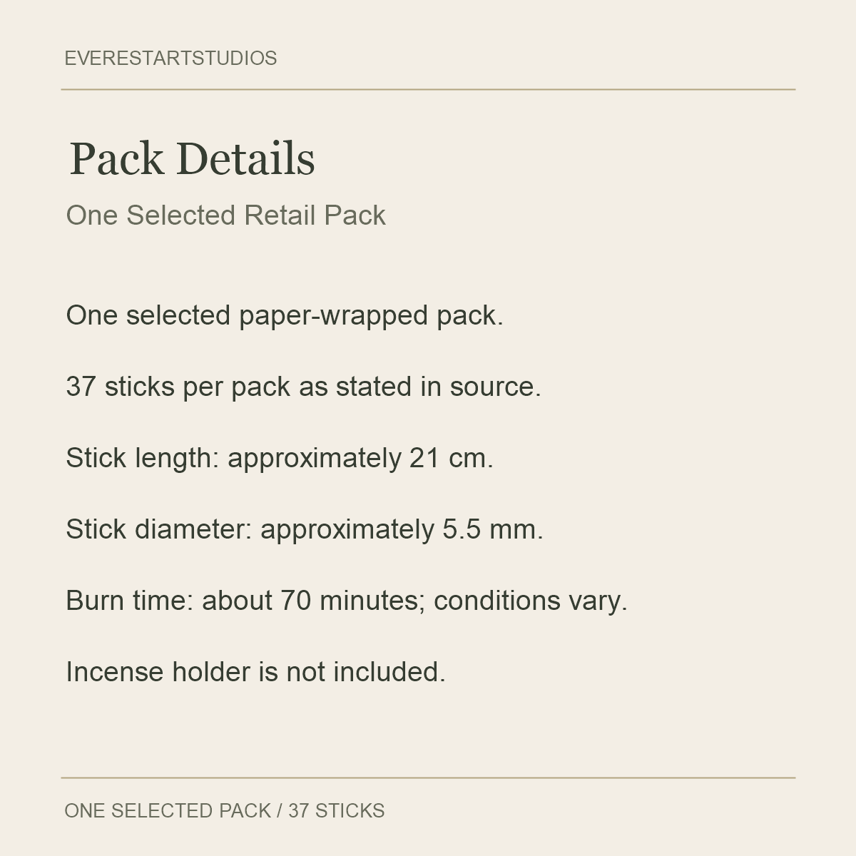 Phool Nepal Incense — Six Wrapped Selections — Pack Details