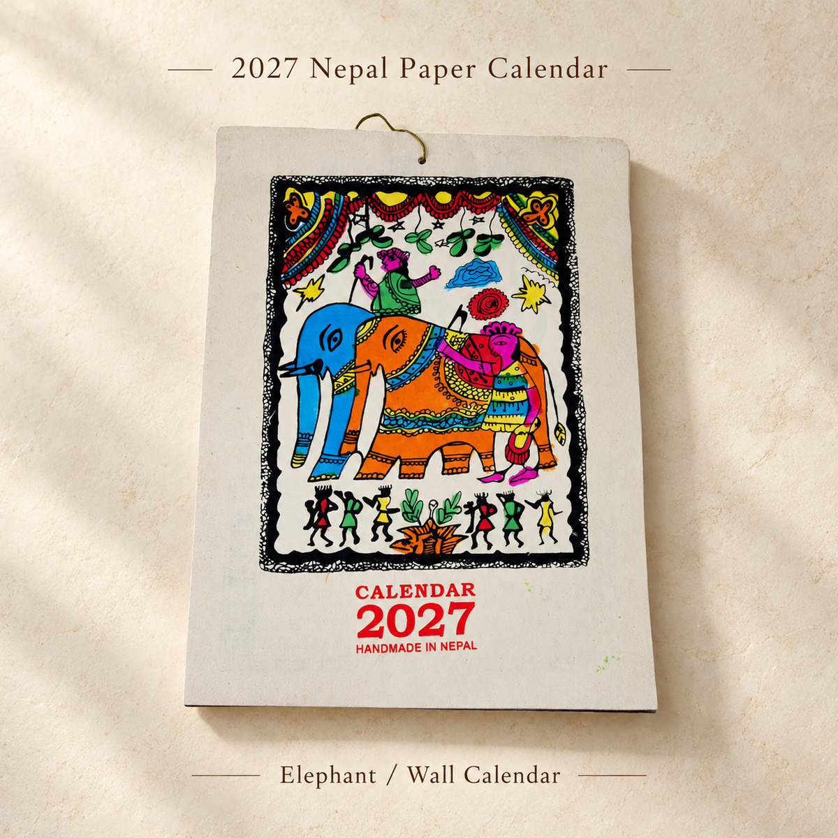 2027 Nepal Paper Calendar — Wall or Desk — Elephant / Wall Calendar