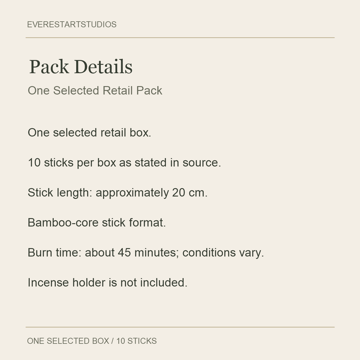 Satya Smudge Incense — Six Fragrances — Pack Details