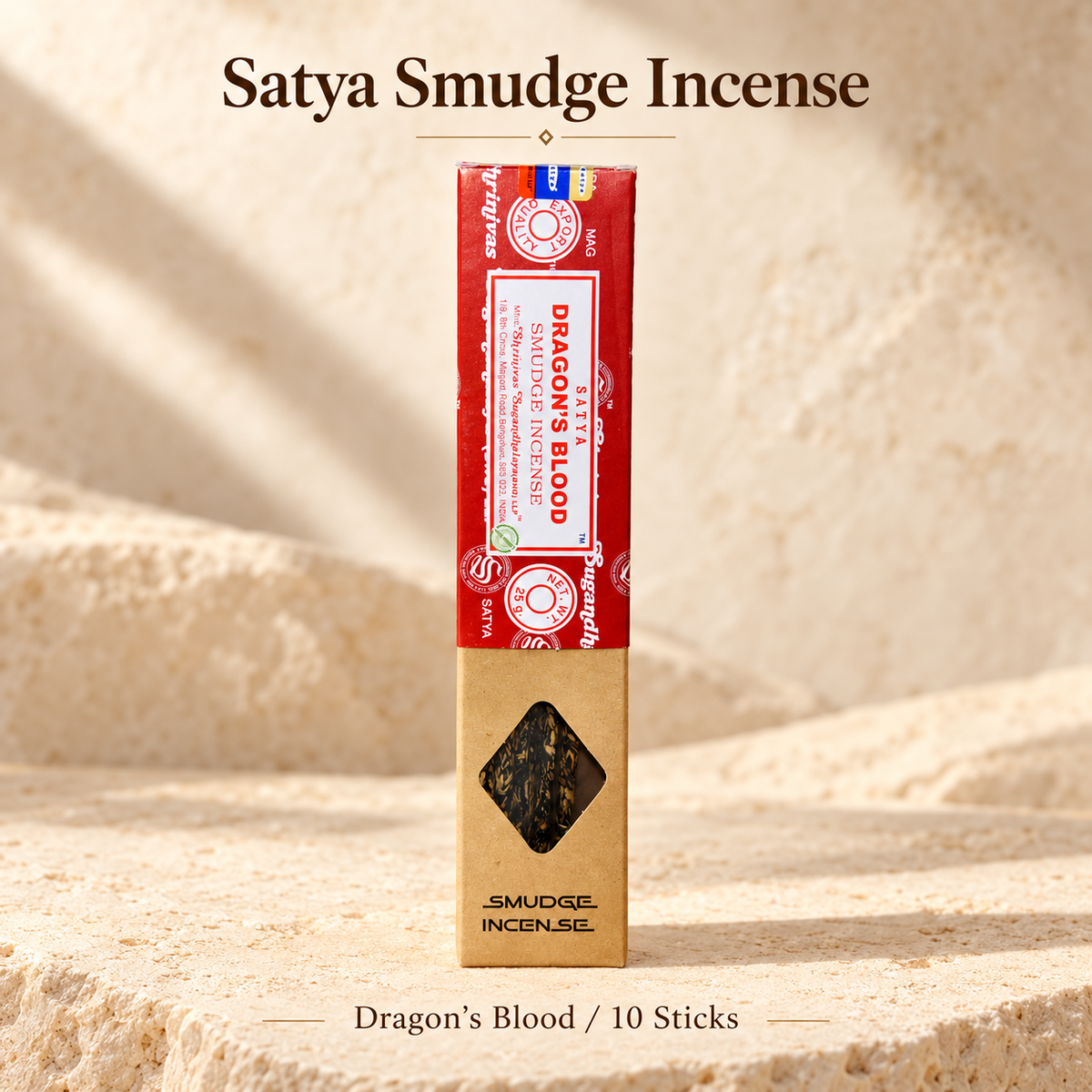 Satya Smudge Incense — Six Fragrances — Dragon's Blood / 10 Sticks