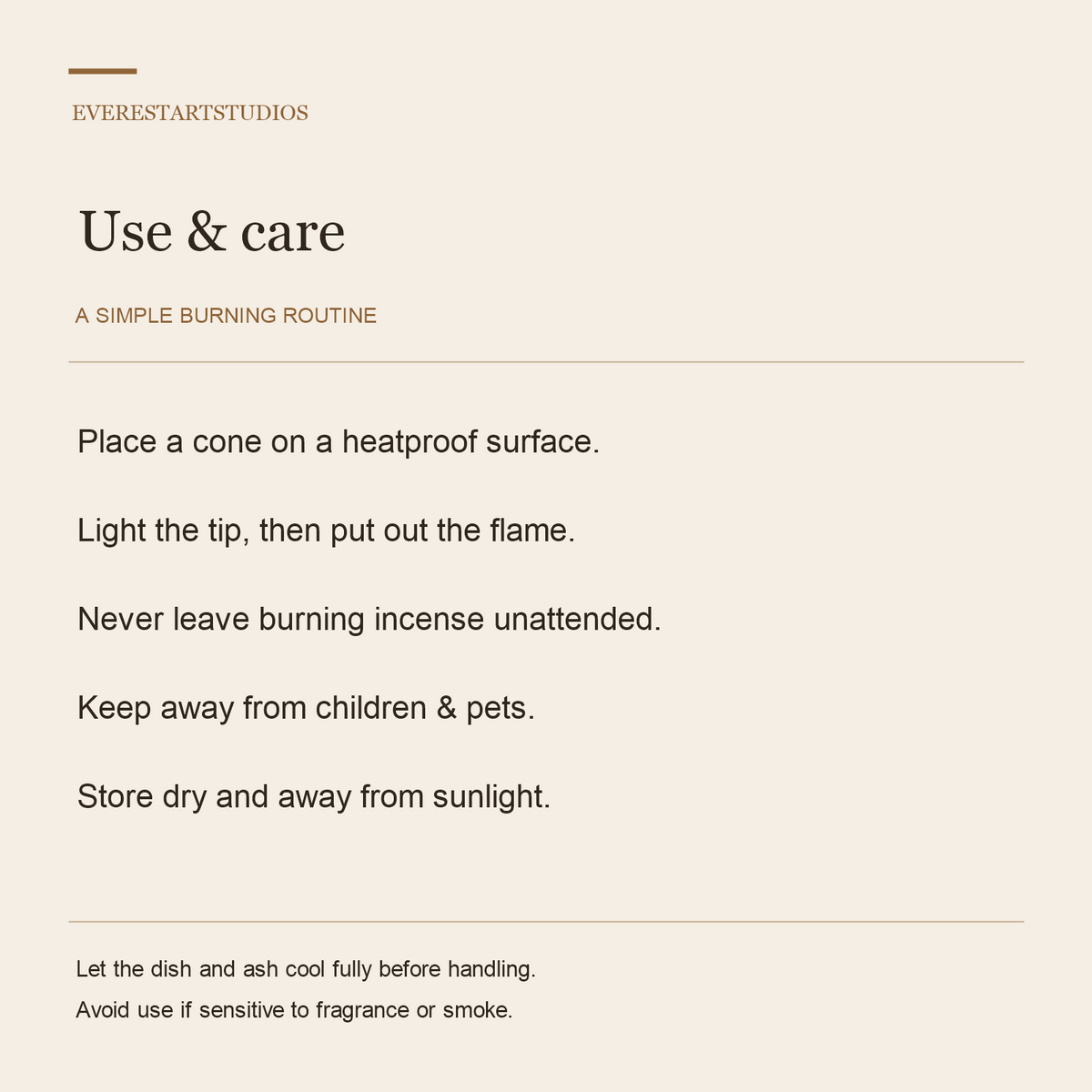 FIRDOUS incense cones — care