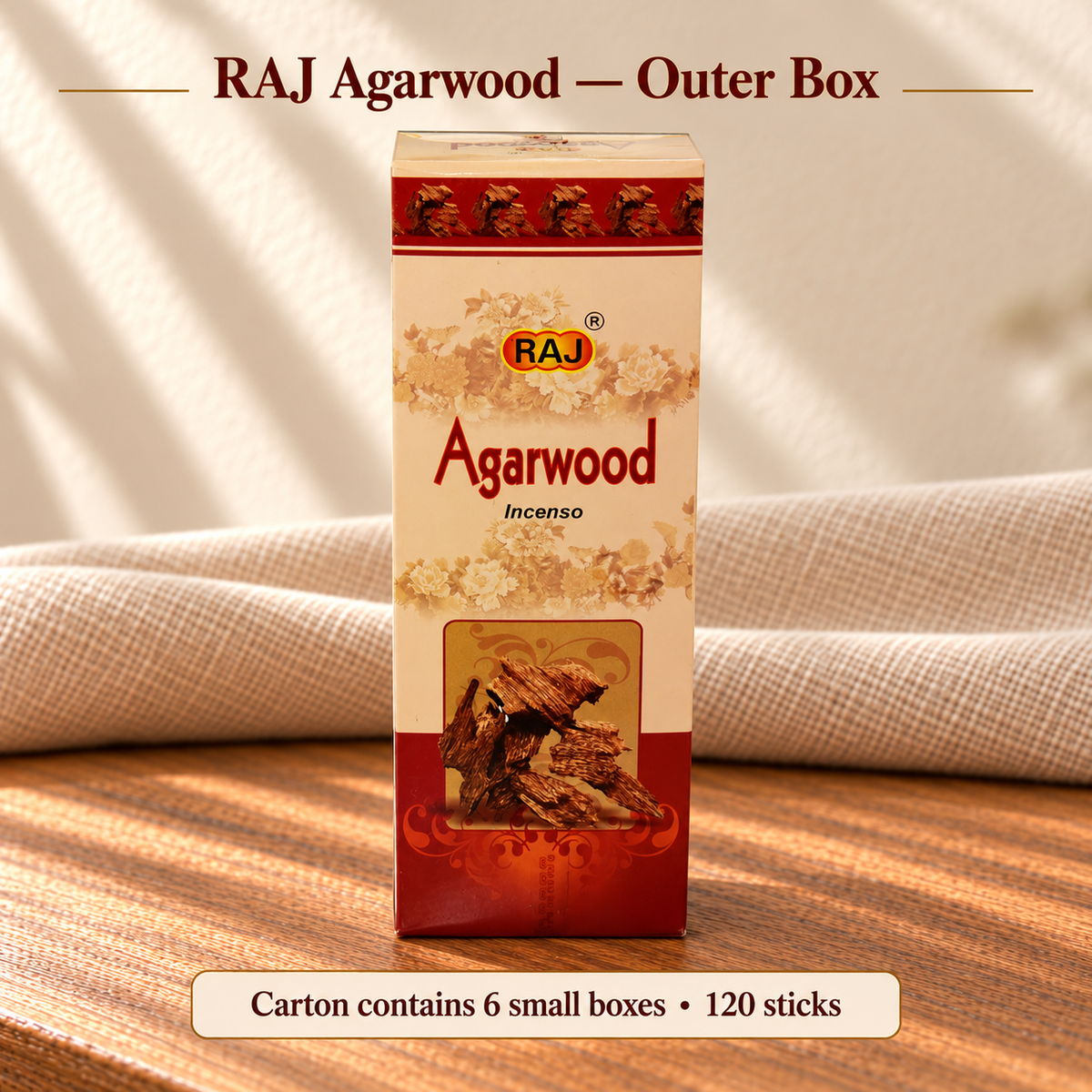 TB19184435422 | RAJ Agarwood original carton front | 