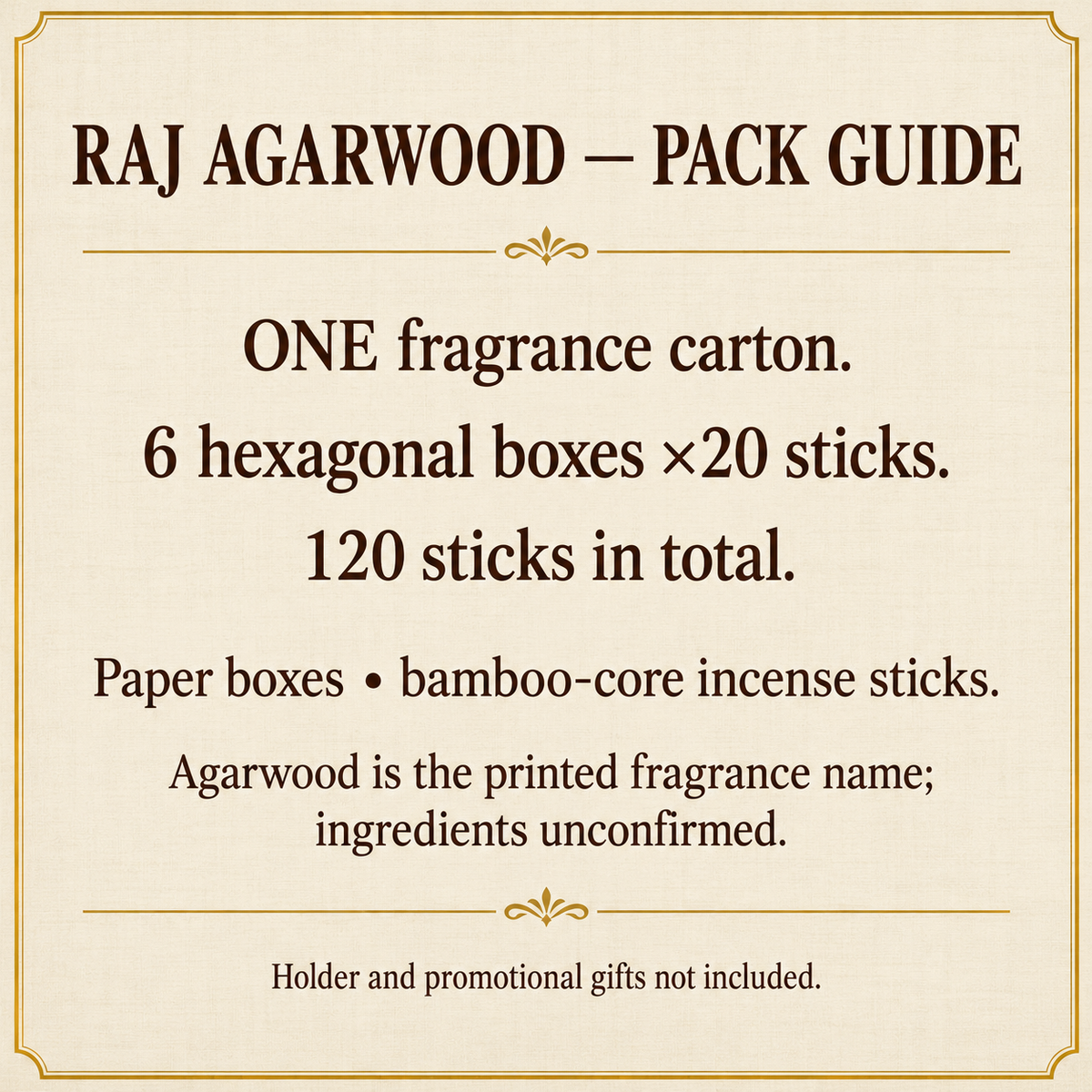 TB19184435422 | RAJ Agarwood packaging and material guide | 