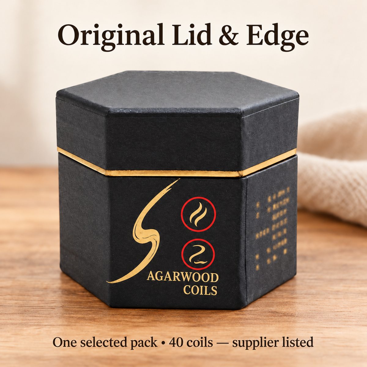 Agarwood hexagonal original lid and trim