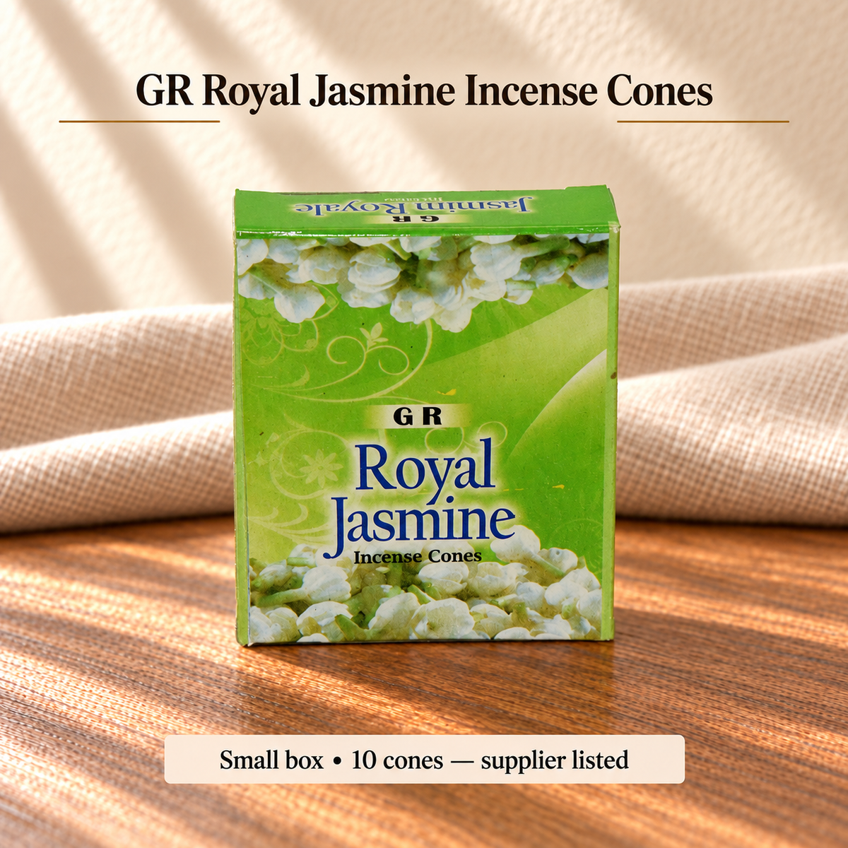 GR Royal Jasmine — Small box • 10 cones — supplier listed