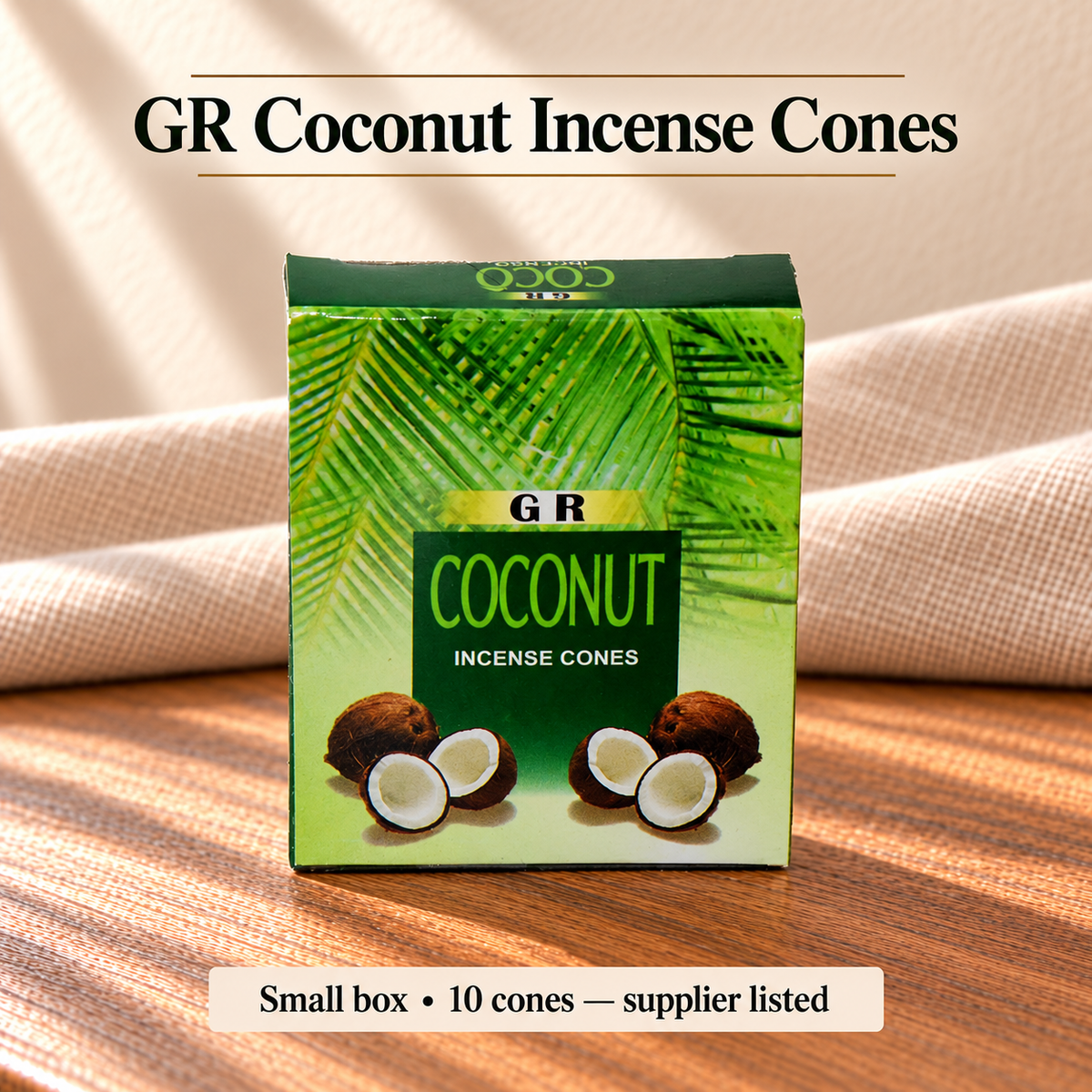 GR Coconut — Small box • 10 cones — supplier listed