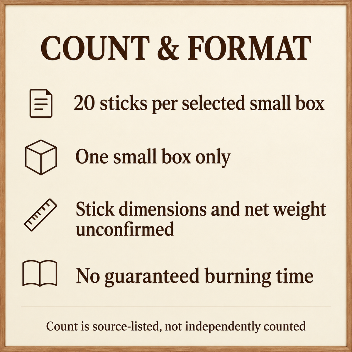 Flute Night Queen Incense — Small Box, 20 Sticks | size
