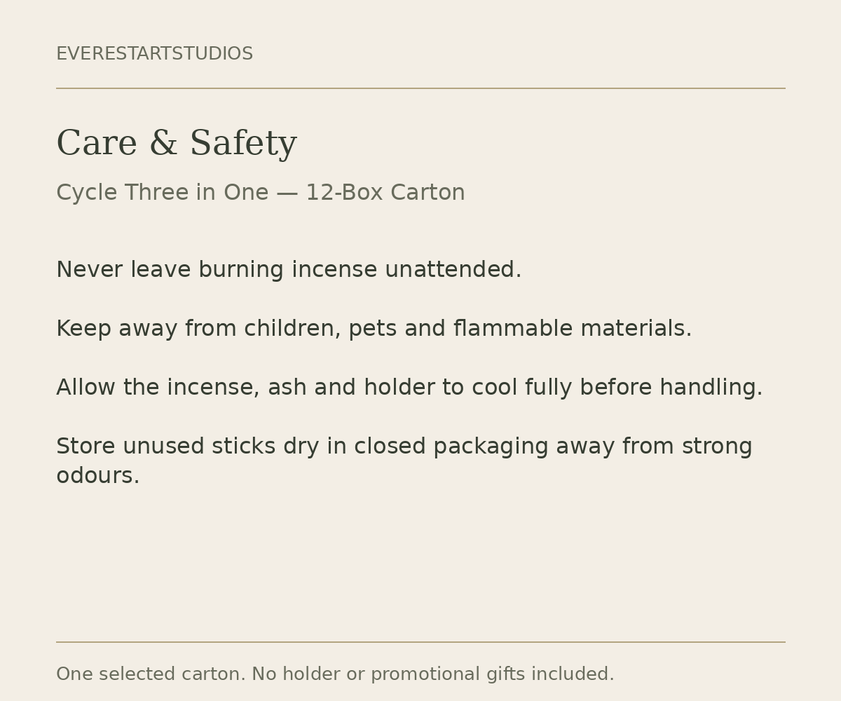 Cycle Three in One 12-boxcarton care information