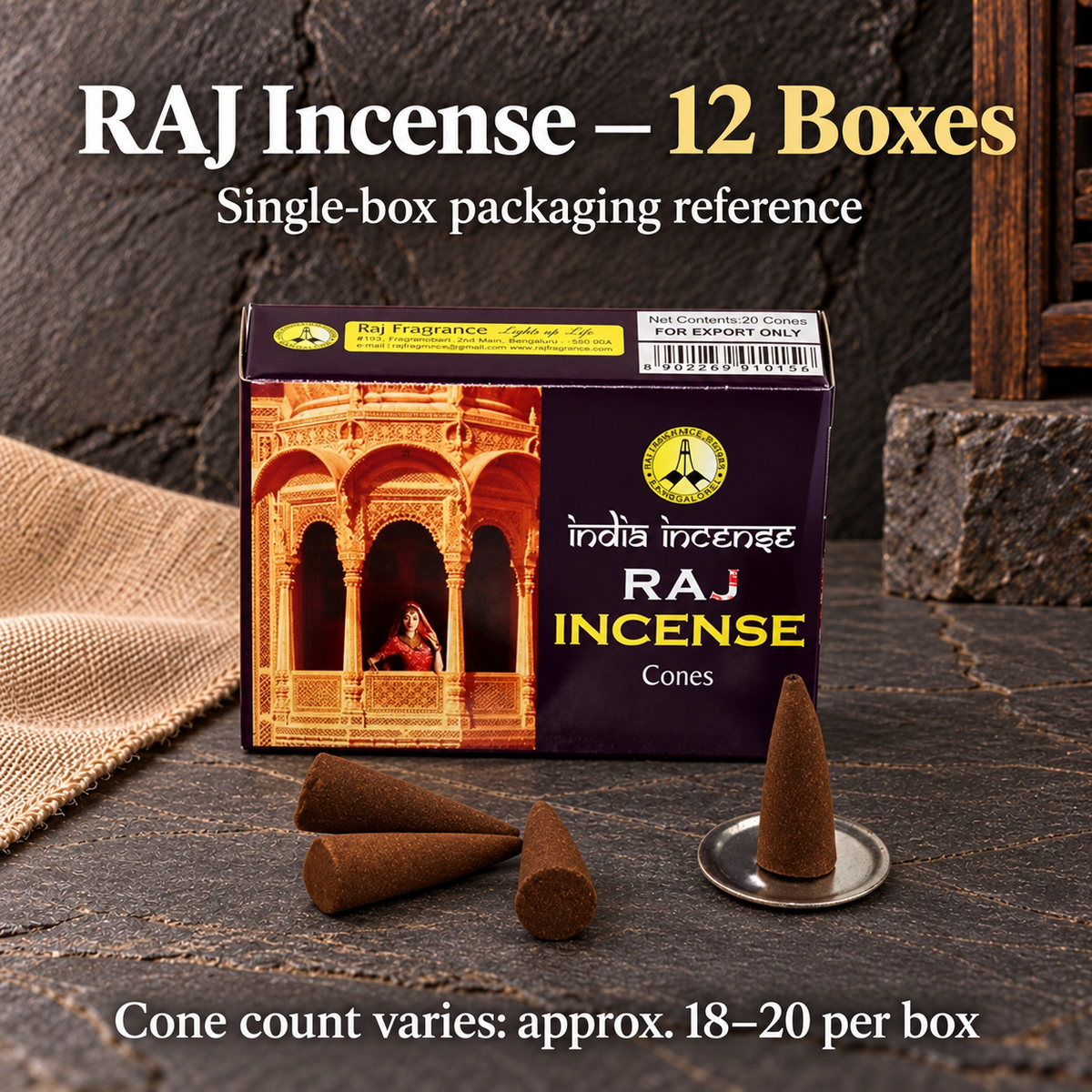TB576698159914-03 | RAJ Incense — 12 Boxes