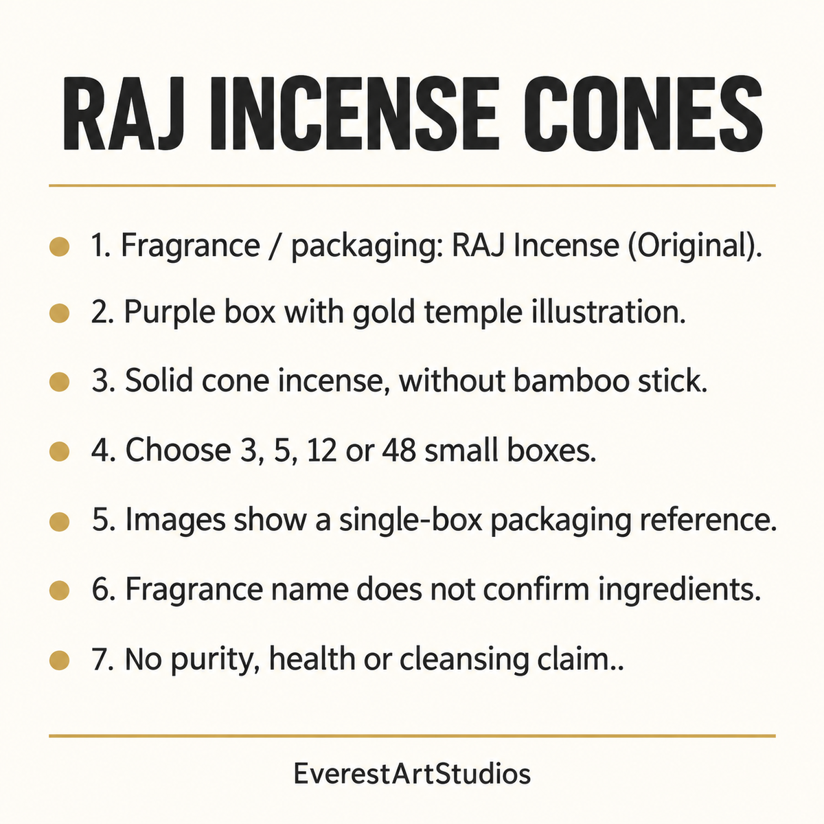 RAJ INCENSE CONES