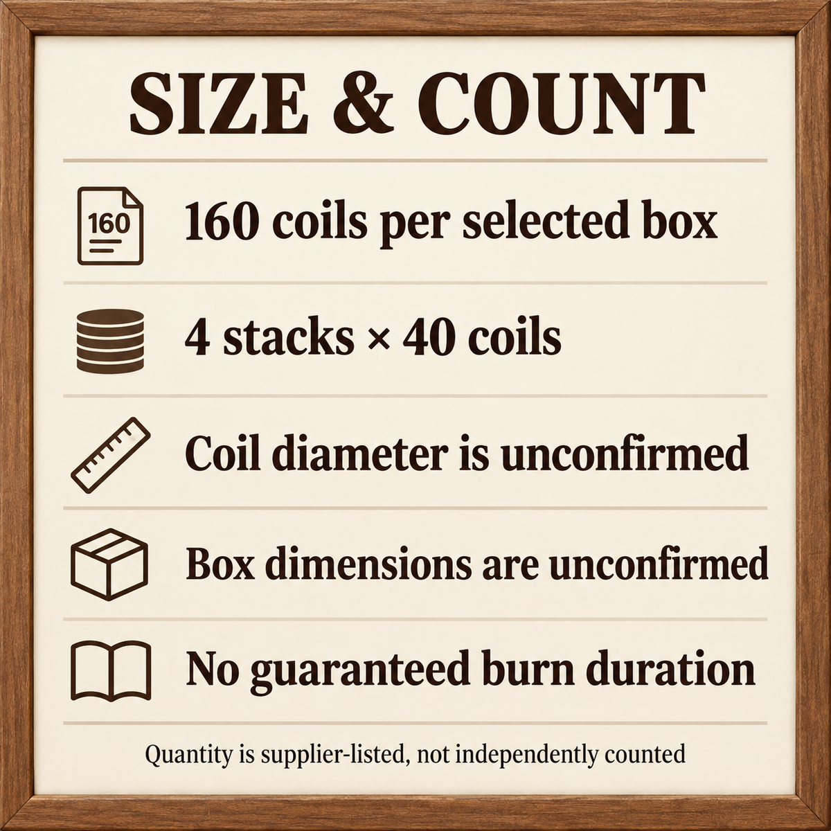 Coil Incense Gift Box — Seven Fragrances, 160 Coils | size
