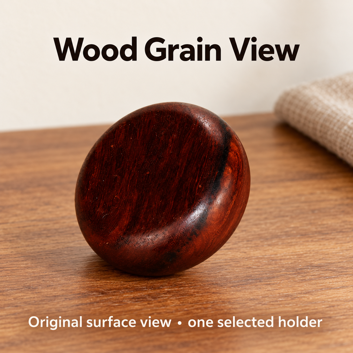Original rounded wood holder underside grain reference