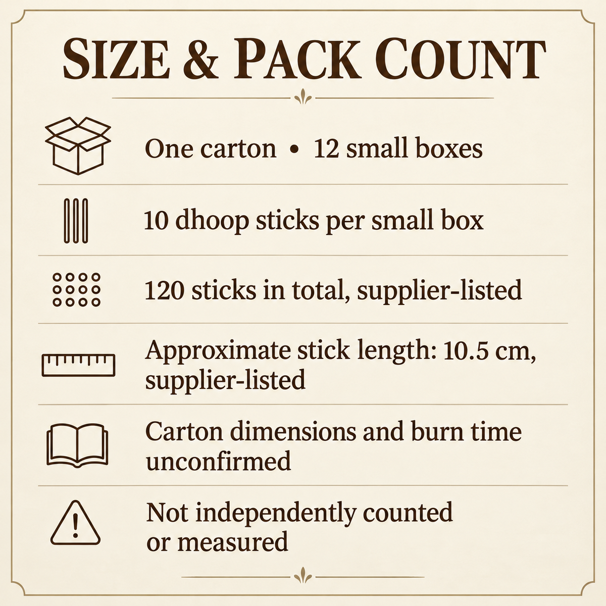 RAJ Sandal Dhoop Incense — Carton of 12 Small Boxes — size