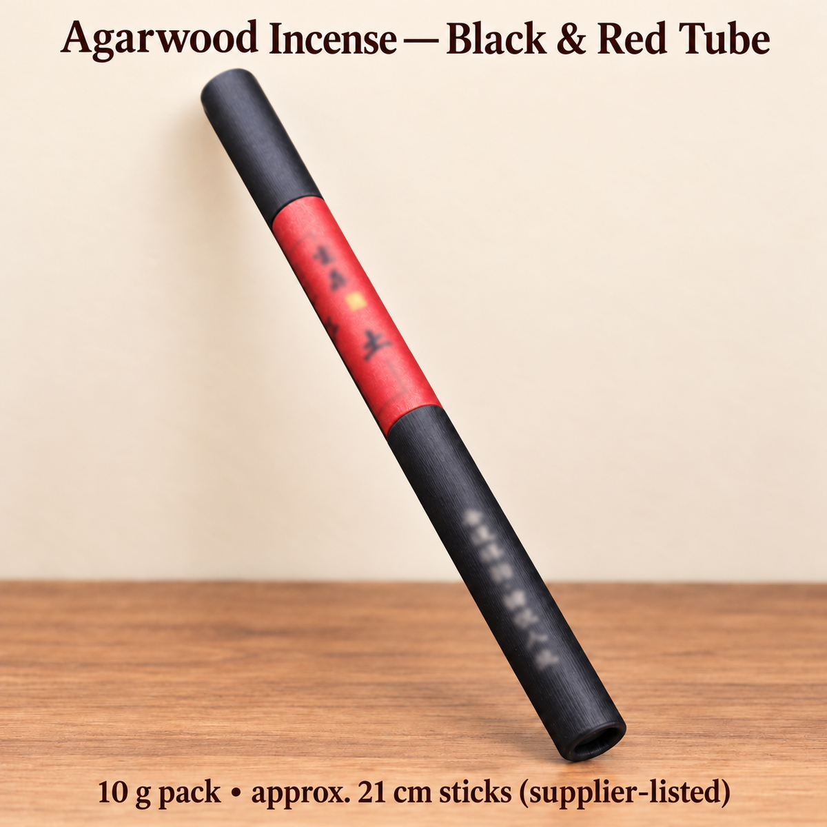 Black & Red Tube /10 g agarwood incense supplier-listed weight packaging
