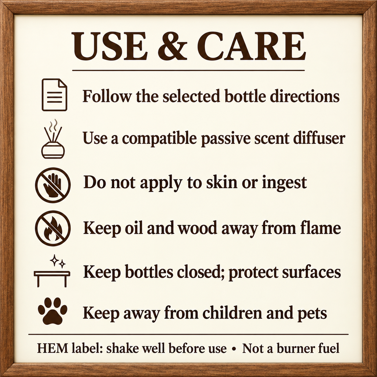 10 ml Scent Oil with Wooden Diffuser — Nine Selections | care