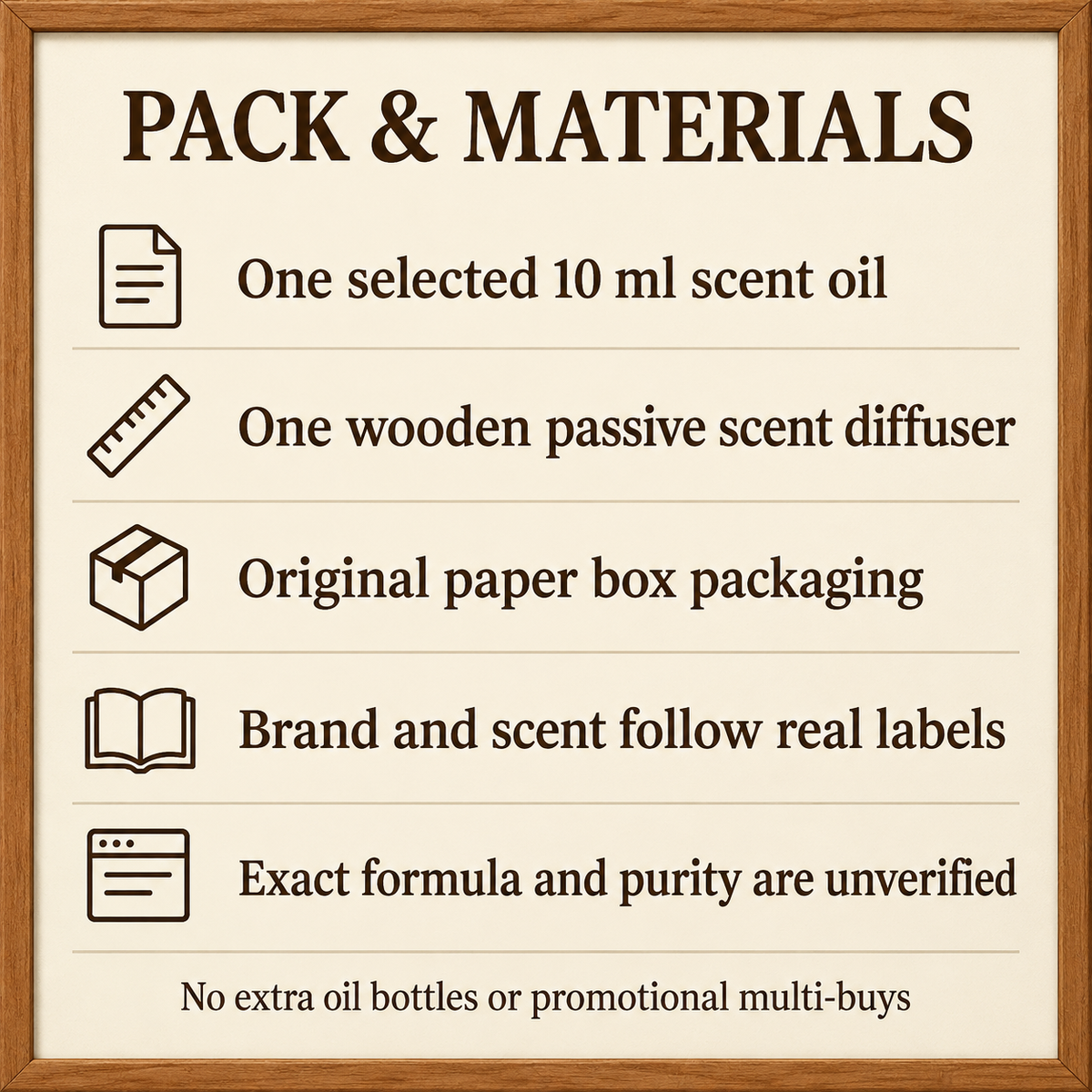 10 ml Scent Oil with Wooden Diffuser — Nine Selections | pack