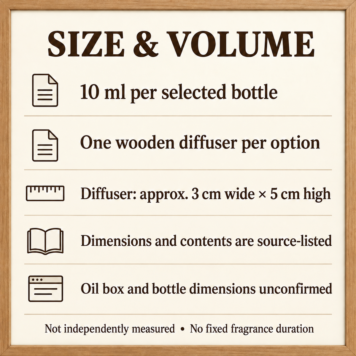 10 ml Scent Oil with Wooden Diffuser — Nine Selections | size