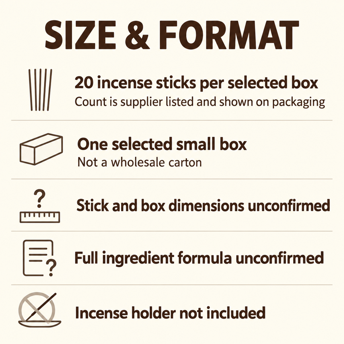 Balaji Boxed Incense Sticks — Selected Fragrances, 20-Stick Packs — size