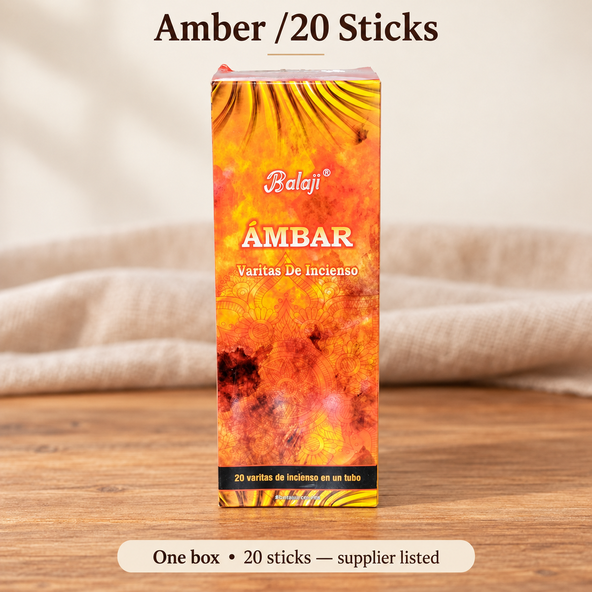 Balaji incense — Amber /20 Sticks