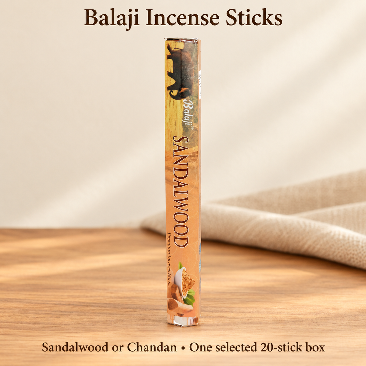 Balaji Incense Sticks — Sandalwood & Chandan, 20-Stick Boxes — main-05
