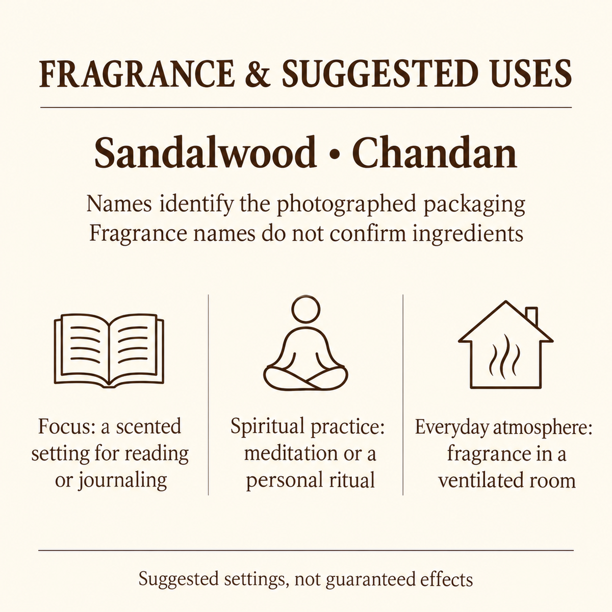Balaji Incense Sticks — Sandalwood & Chandan, 20-Stick Boxes — uses