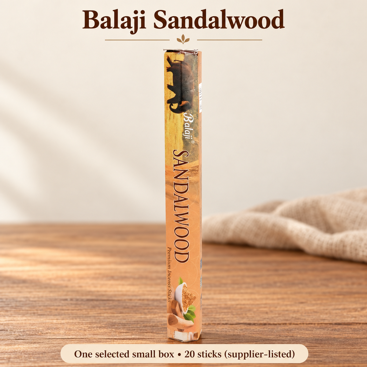 Balaji Incense Sticks — Sandalwood & Chandan, 20-Stick Boxes — variant-02