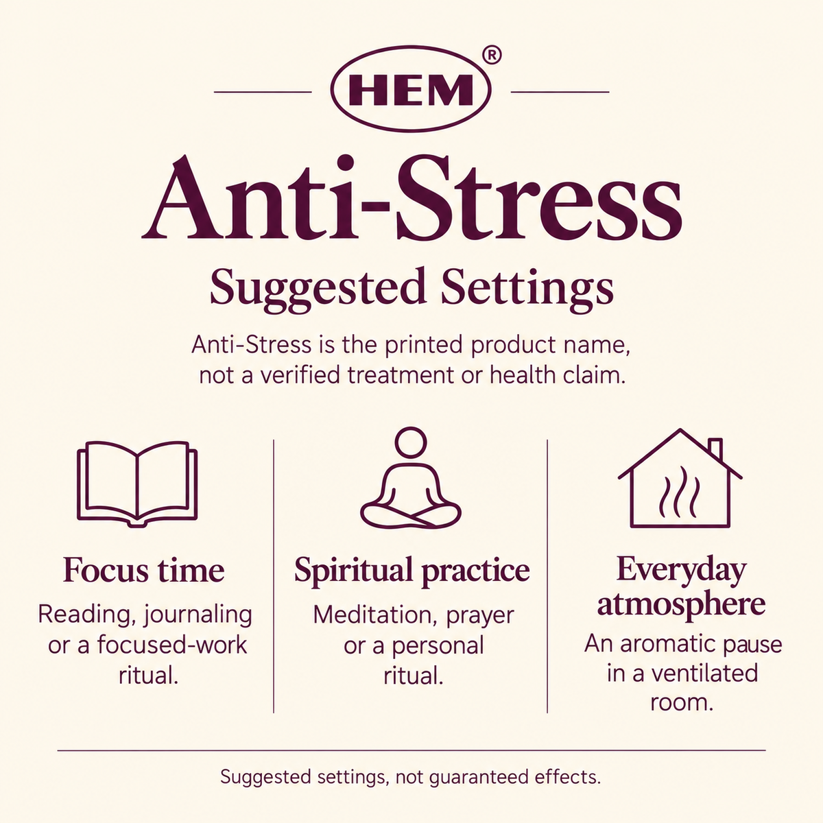 HEM Anti-Stress — focus, spiritual practice and everyday settings