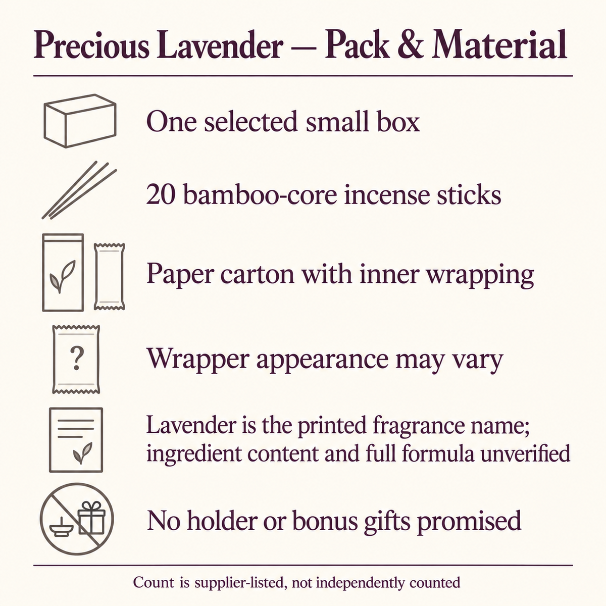 HEM Precious Lavender — packaging and material guide