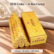 TB638221290504-02 | HEM Cedar — 6-Box Carton | 6 boxes ×20 sticks =120 sticks