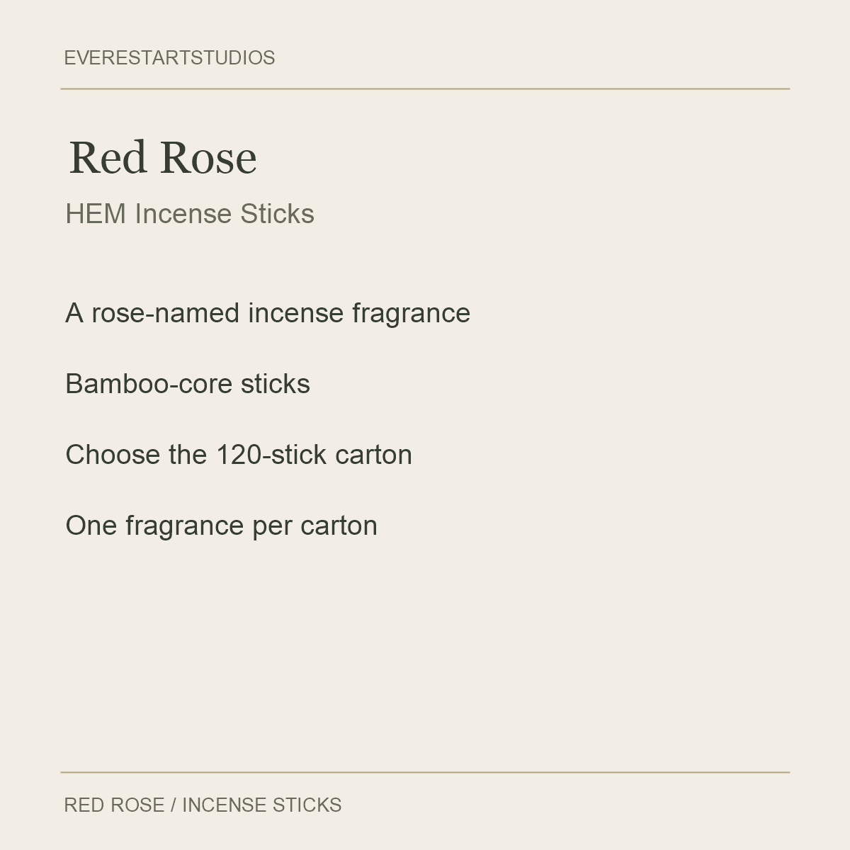 HEM Red Rose Incense Sticks — Red Rose