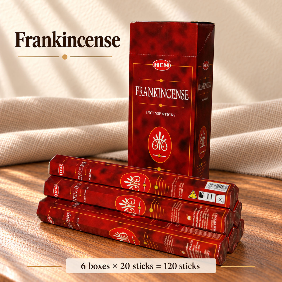 TB638749526507-04 | Frankincense | 6 boxes × 20 sticks = 120 sticks