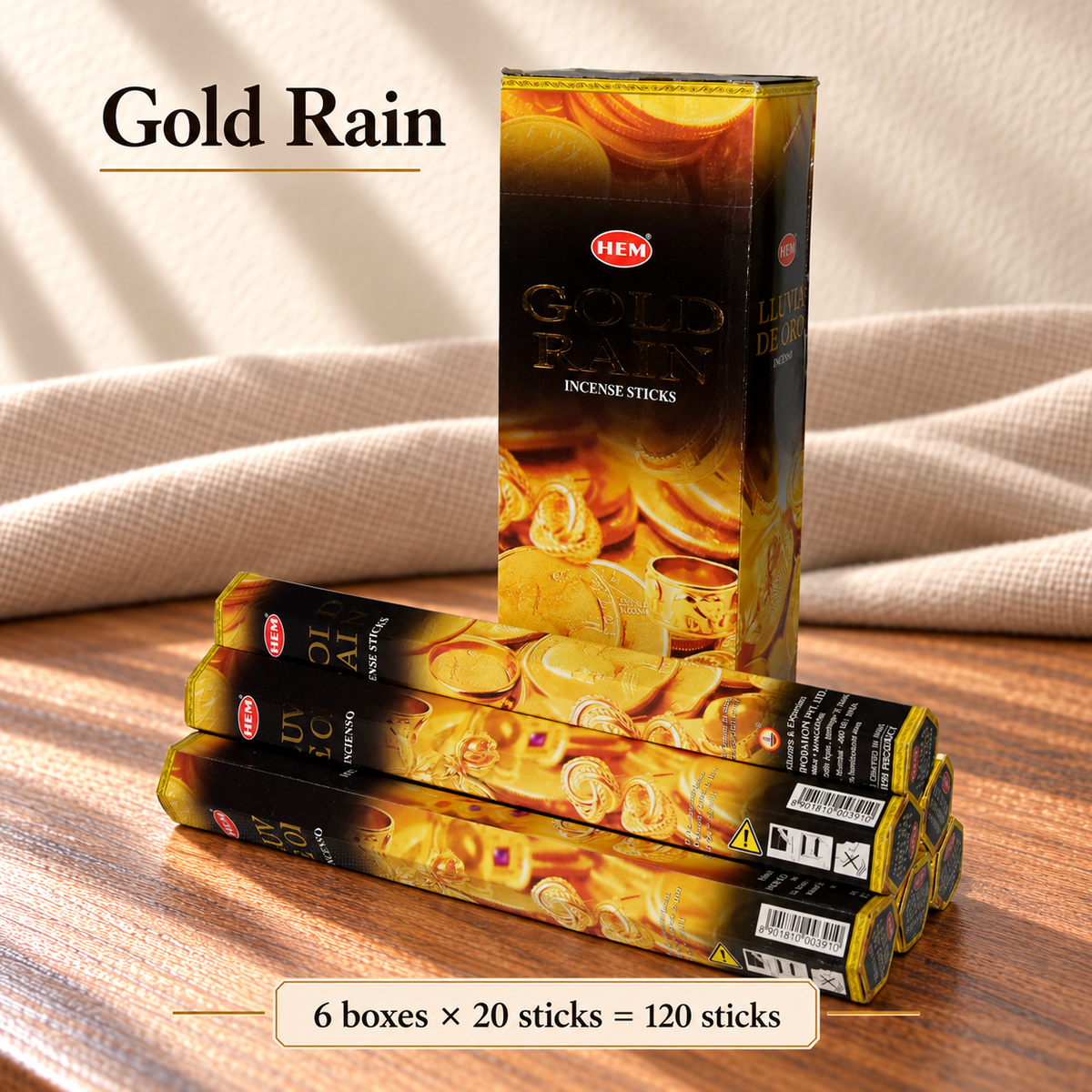 TB638749526507-33 | Gold Rain | 6 boxes × 20 sticks = 120 sticks