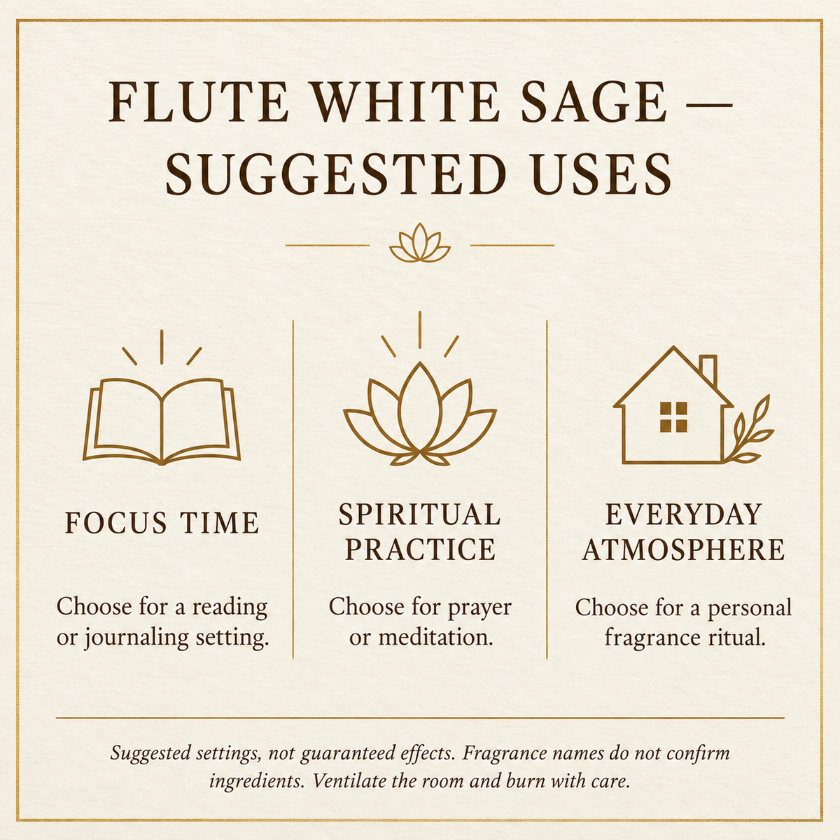 White Sage suggested uses guide
