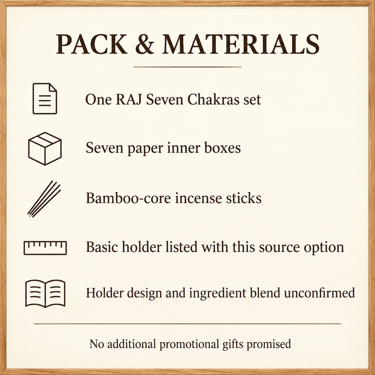 RAJ Seven Chakras Incense Set — Seven Boxes, 105 Sticks | pack
