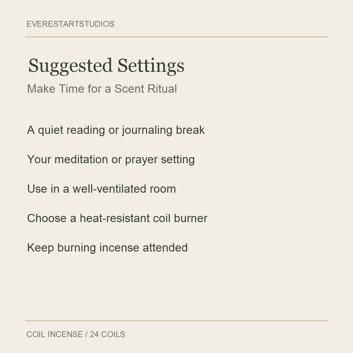 Coil Incense — uses guide