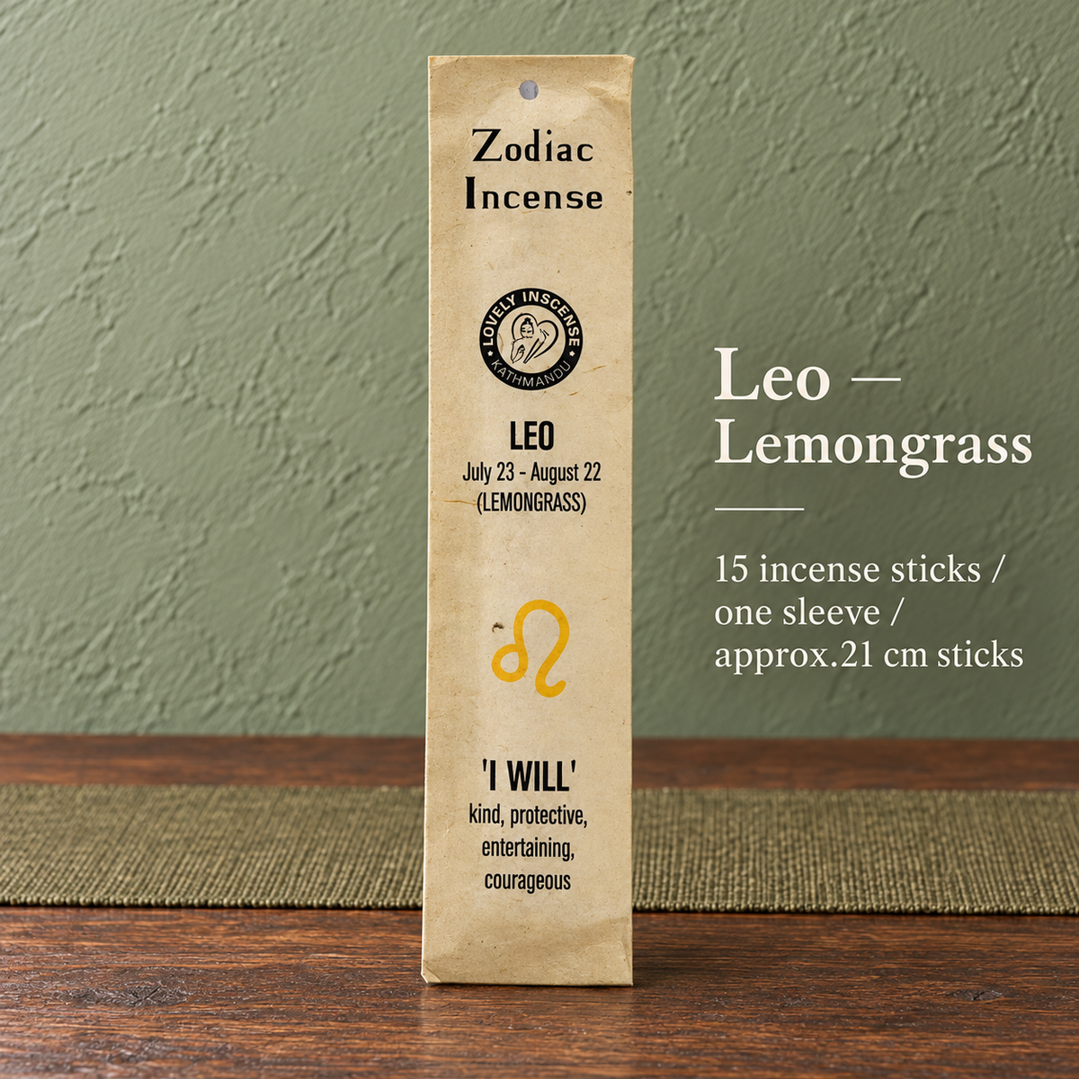 TB667556162962-07 | Leo — Lemongrass | 15 sticks, approx.21 cm