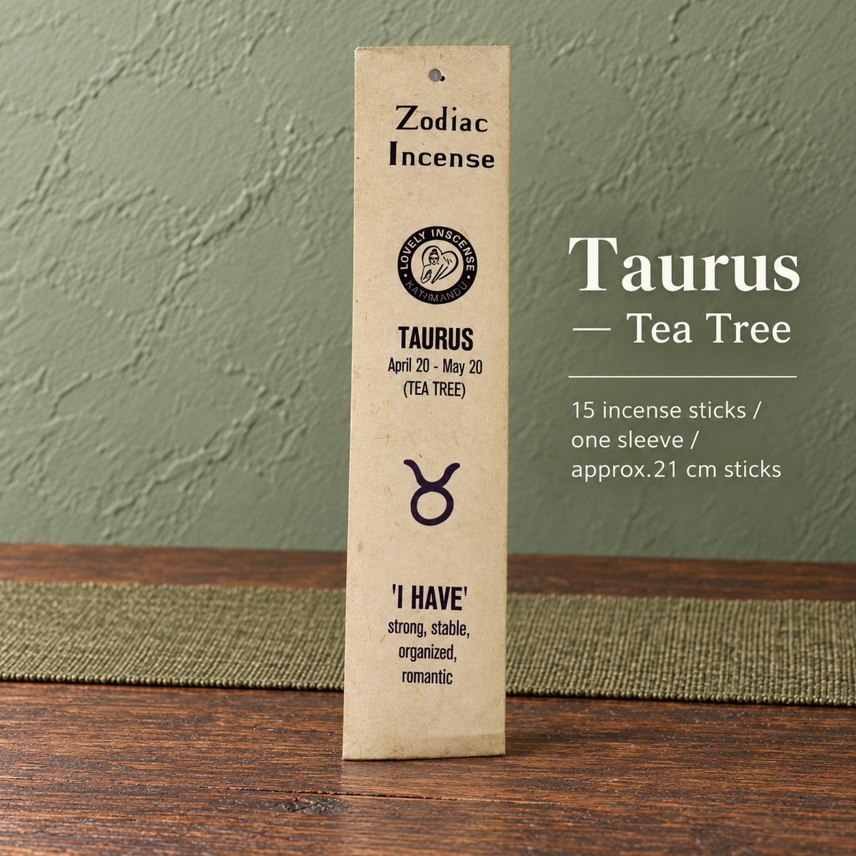 TB667556162962-08 | Taurus — Tea Tree | 15 sticks, approx.21 cm