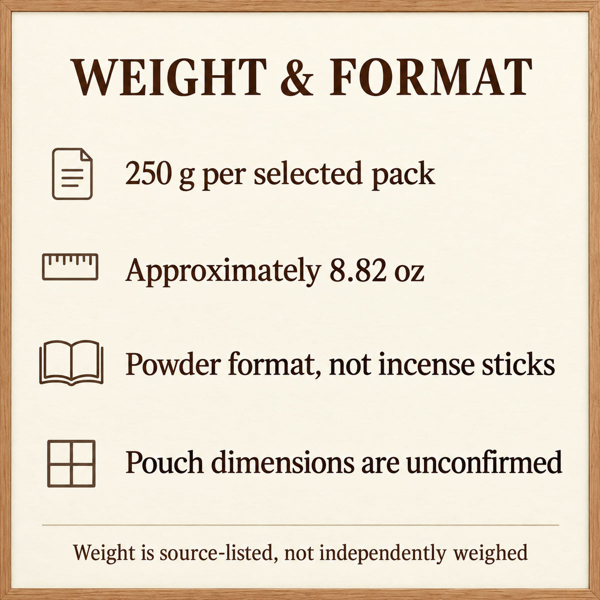 Men-Sang Ja-Tsa Gyed Incense Powder — 250 g Kraft Pack | size