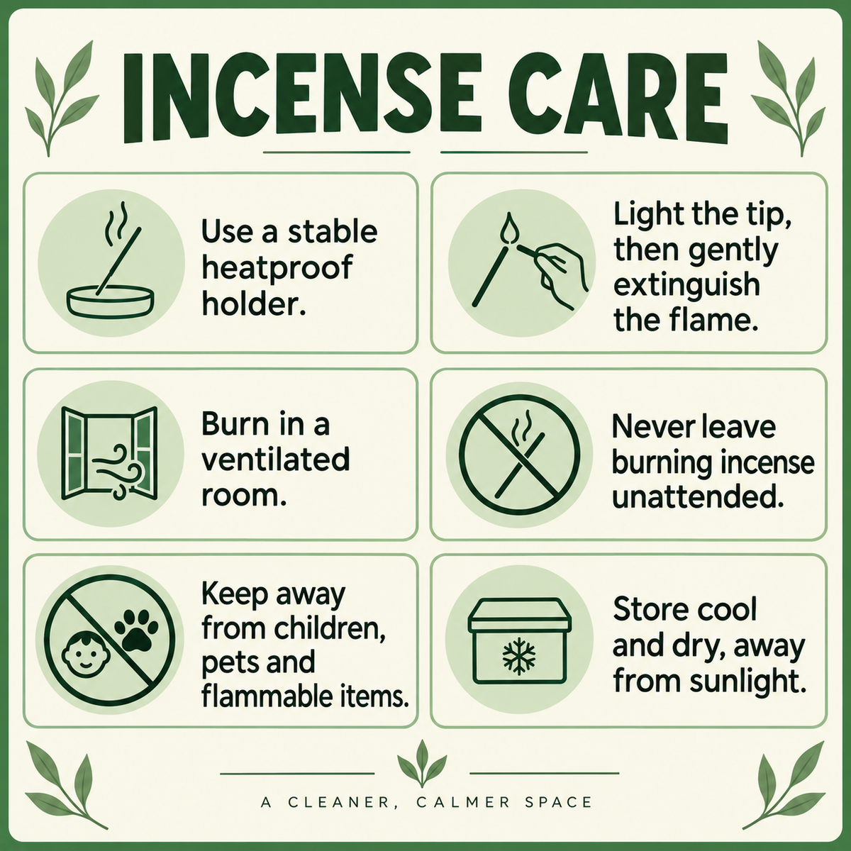Cloth-wrapped incense Care information