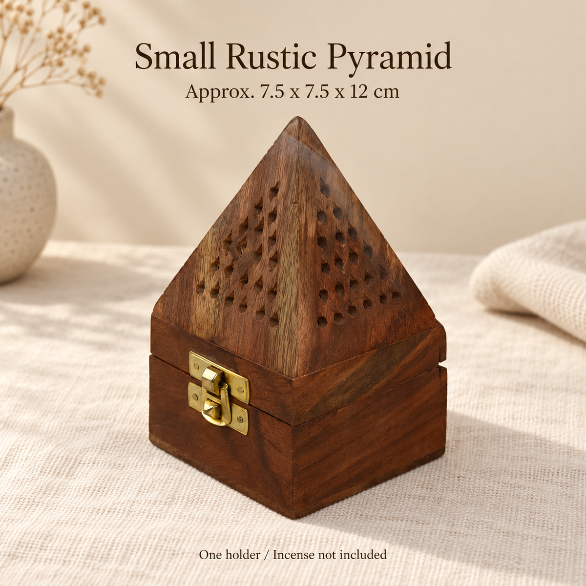 Small Rustic Pyramid — Approx. 7.5 x 7.5 x 12 cm