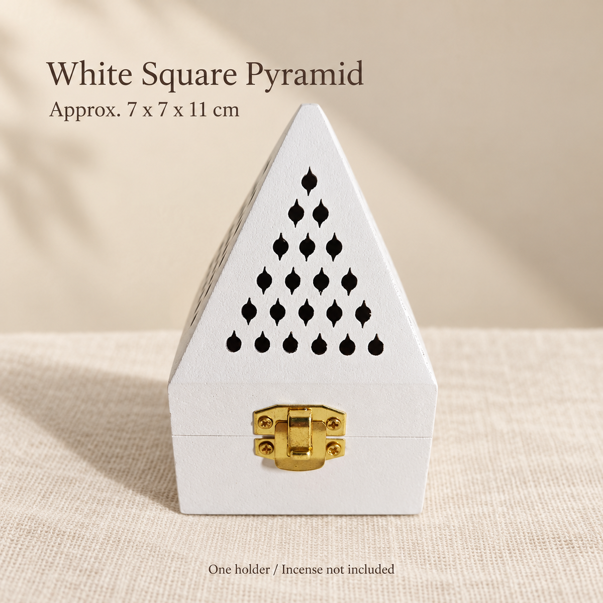 White Square Pyramid — Approx. 7 x 7 x 11 cm