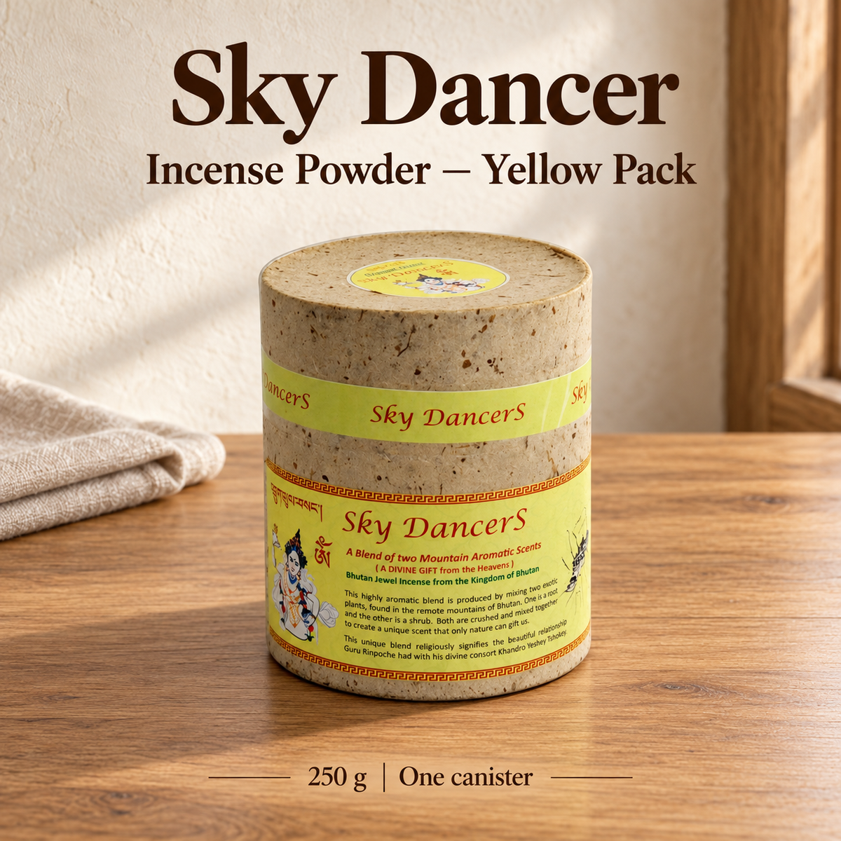 Sky Dancer — Incense Powder — Yellow Pack — 250 g | One canister
