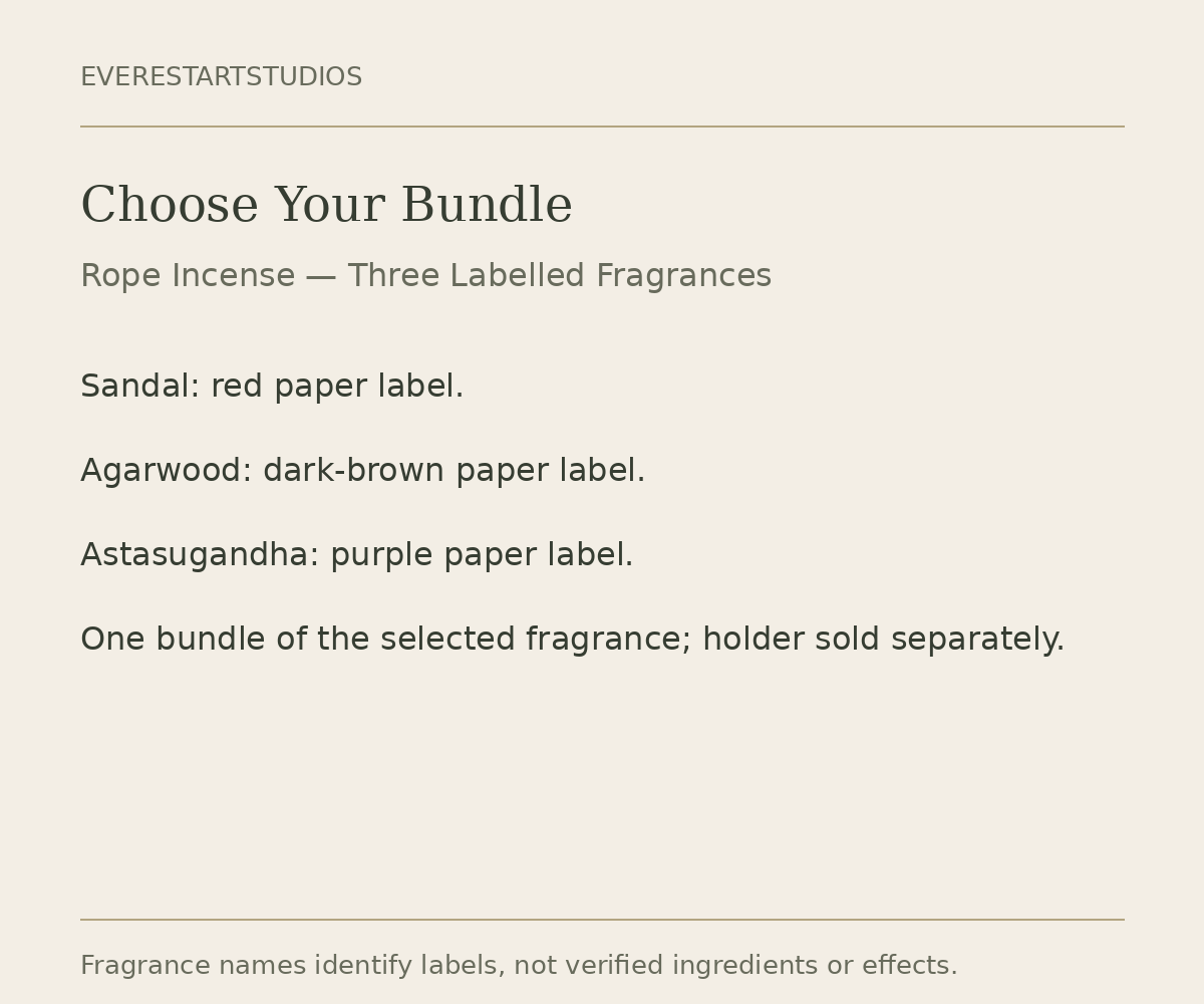 50-rope incense bundle packaging information