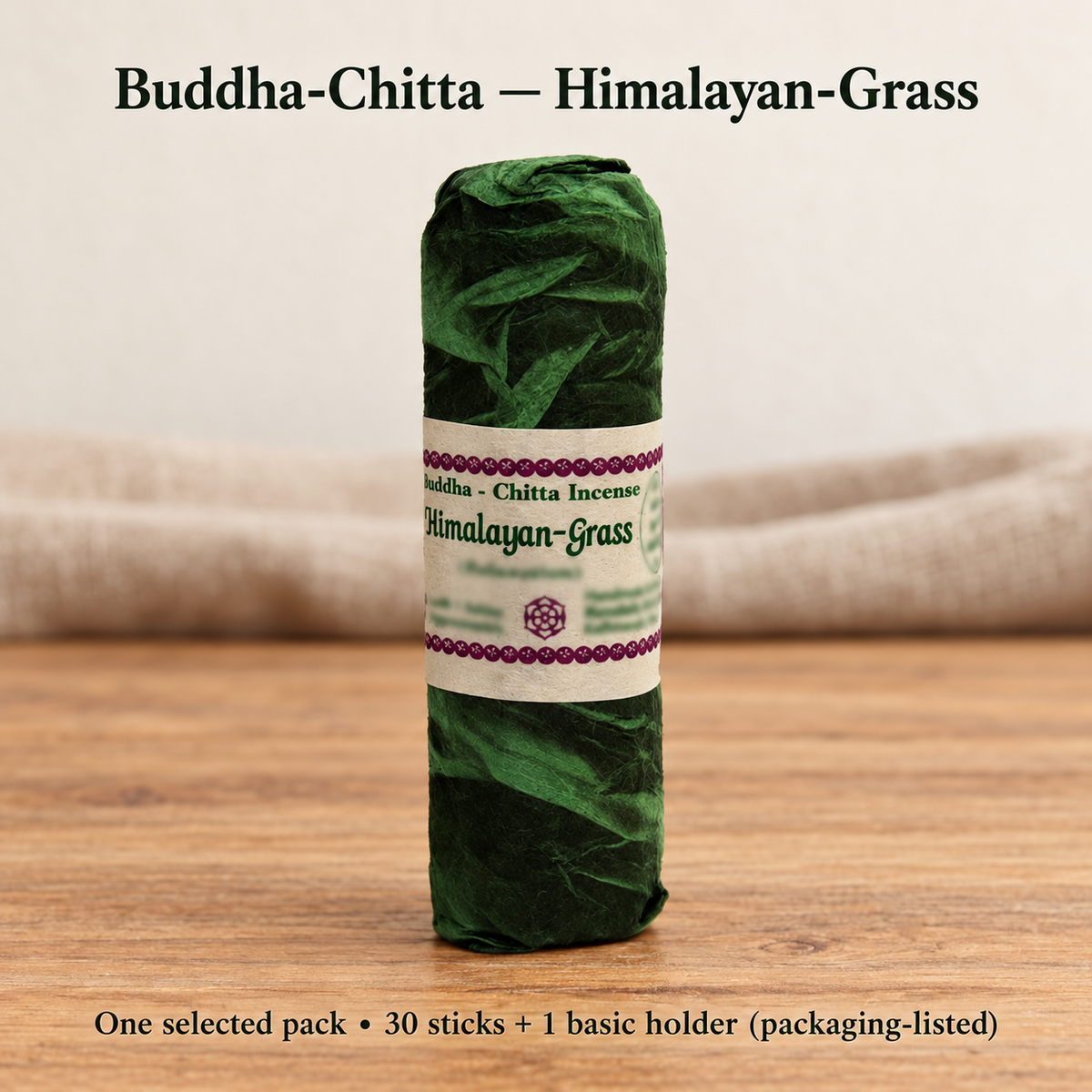 Buddha-Chitta Incense — Five Wrapped Selections with Basic Holder | variant-01